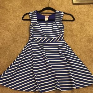 KIDS blue and white striped formal dress